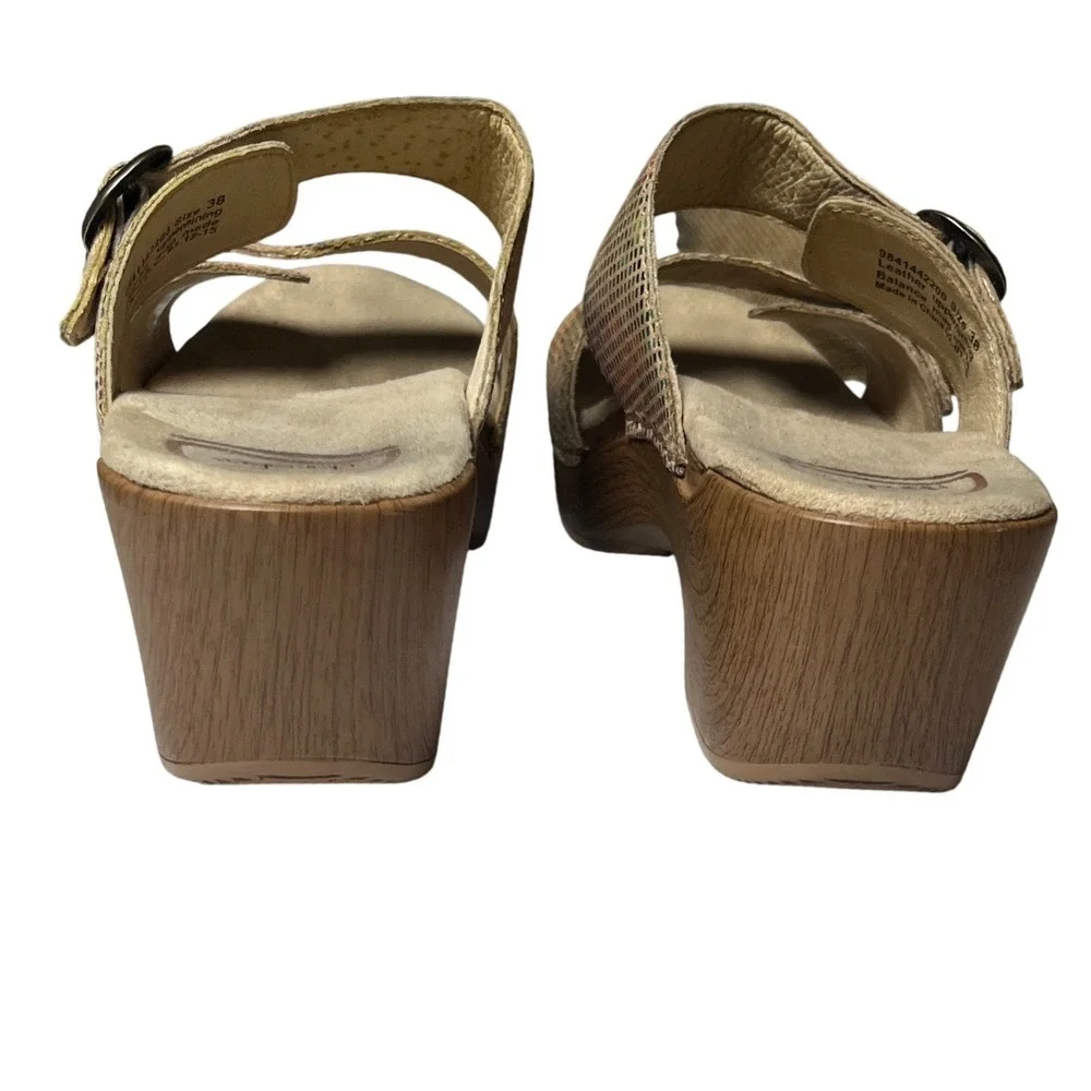 Dansko Mosaic Patchwork Leather Platform Slides‎ Boho Comfort EU 38